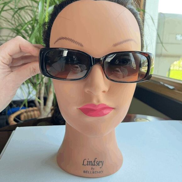 VTG Cosmopolitan Y2K Slim Rectangle Sunglasses Tortoise Gradient Lens main image 15